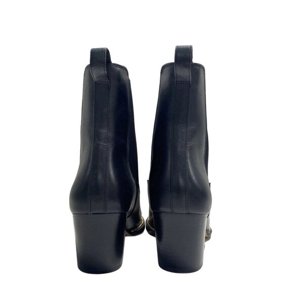 Coach Studded Black Leather Pierce Bootie Boots - Black - US 8.5 - Picture 4 of 6